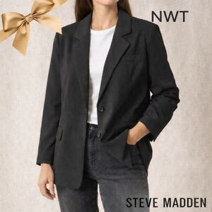Steve Madden Oversized Blazer Black Lightweight Large